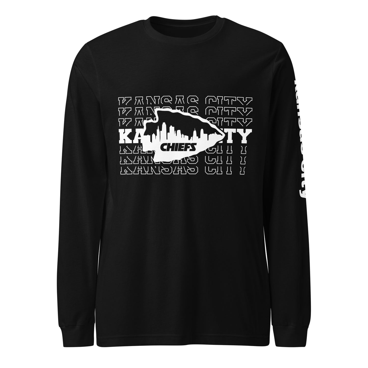 Stacked Kansas City Arrowhead Unisex Long Sleeve Tee