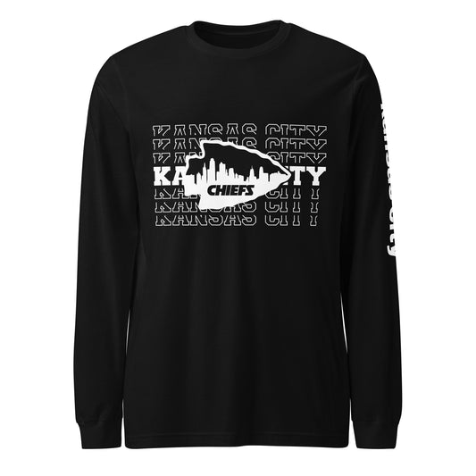 Stacked Kansas City Arrowhead Unisex Long Sleeve Tee