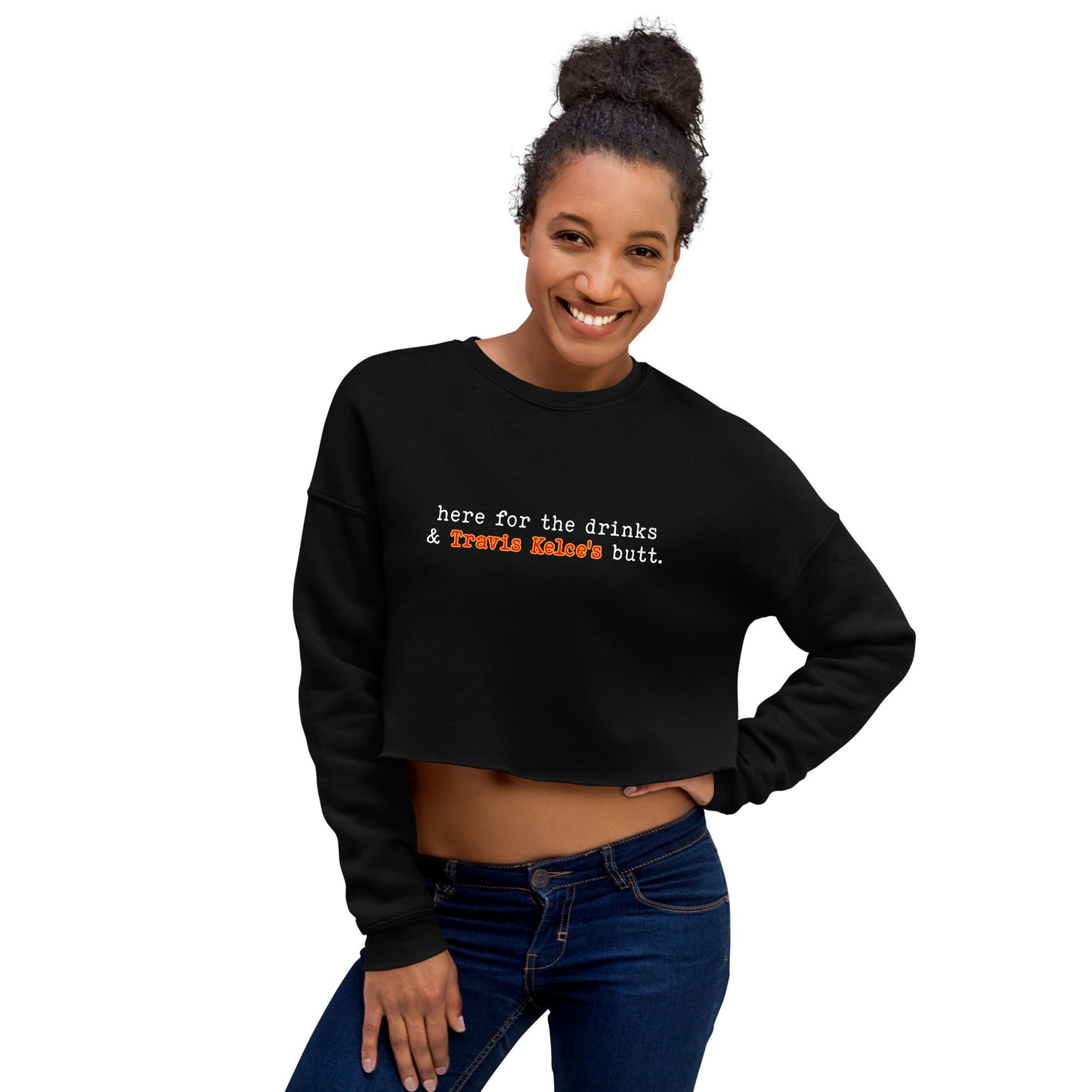 Here for the drinks...Cropped Sweatshirt